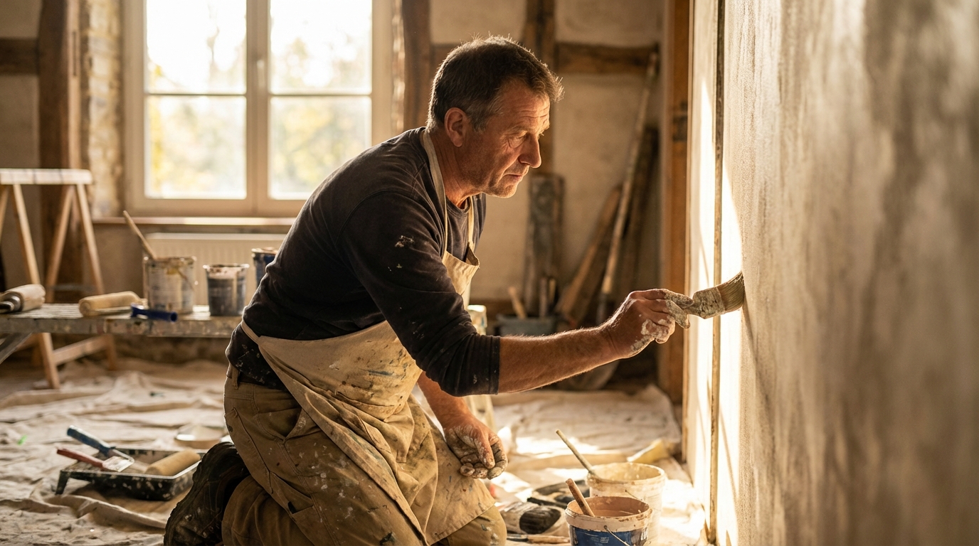 Équipe De Wolf & Gallis, peintres décorateurs à Lasne en Brabant wallon
