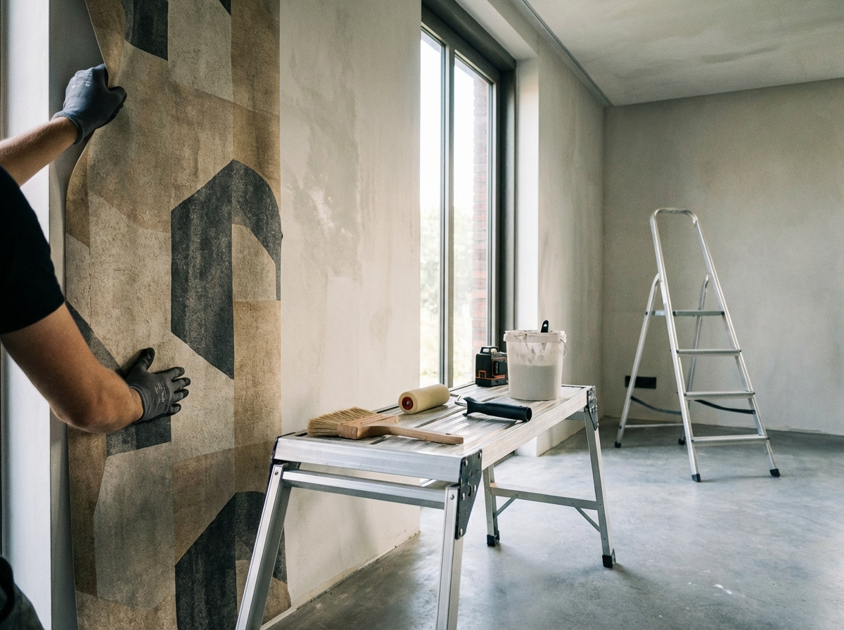 Pose de papier peint — peintre bâtiment à Nevers