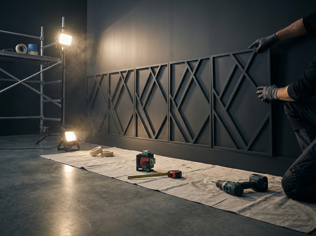 pose de panneaux décoratifs — Peinture Décoration à Nothomb